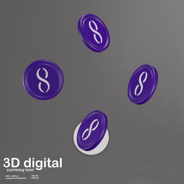 PSD 3d icon digital cryptocurrency agix