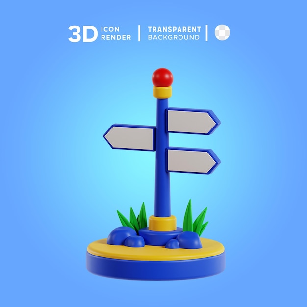 PSD 3d icon direction signage illustration