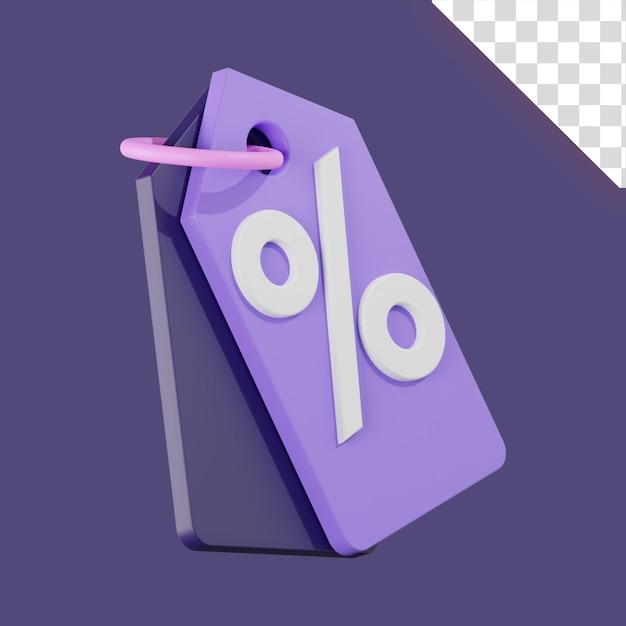 3d icon discount label  rendering