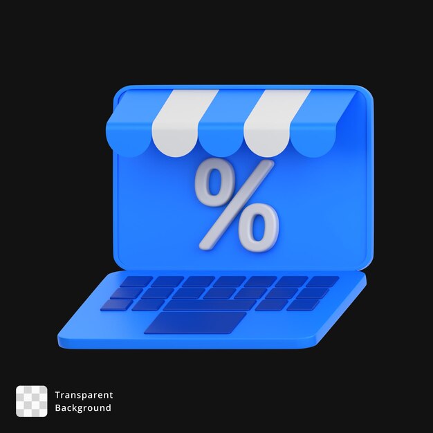 在線購物中優惠的 3D 圖標
