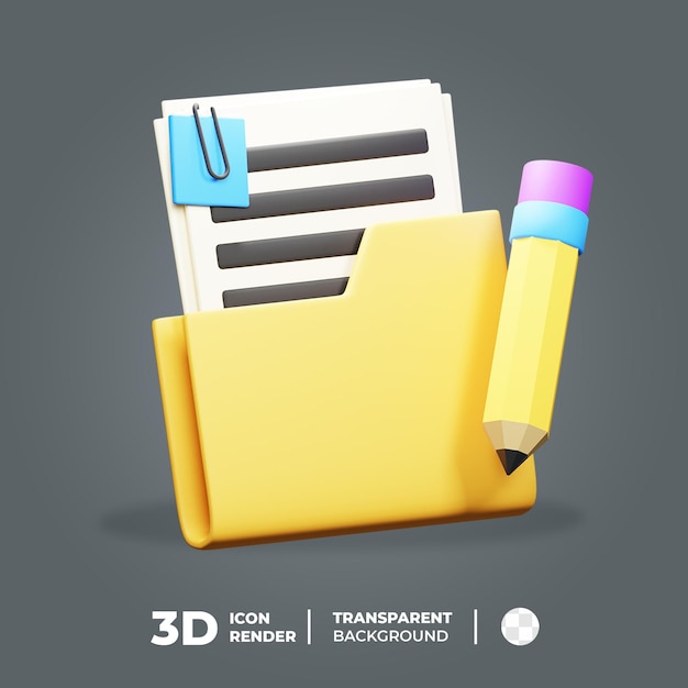 3d icon document edit