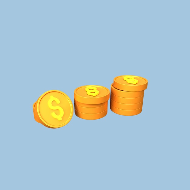 PSD 3d icon dollar ilustration vector