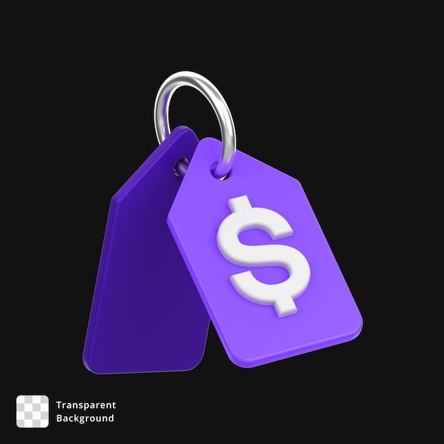 PSD 3d icon of a dollar tag