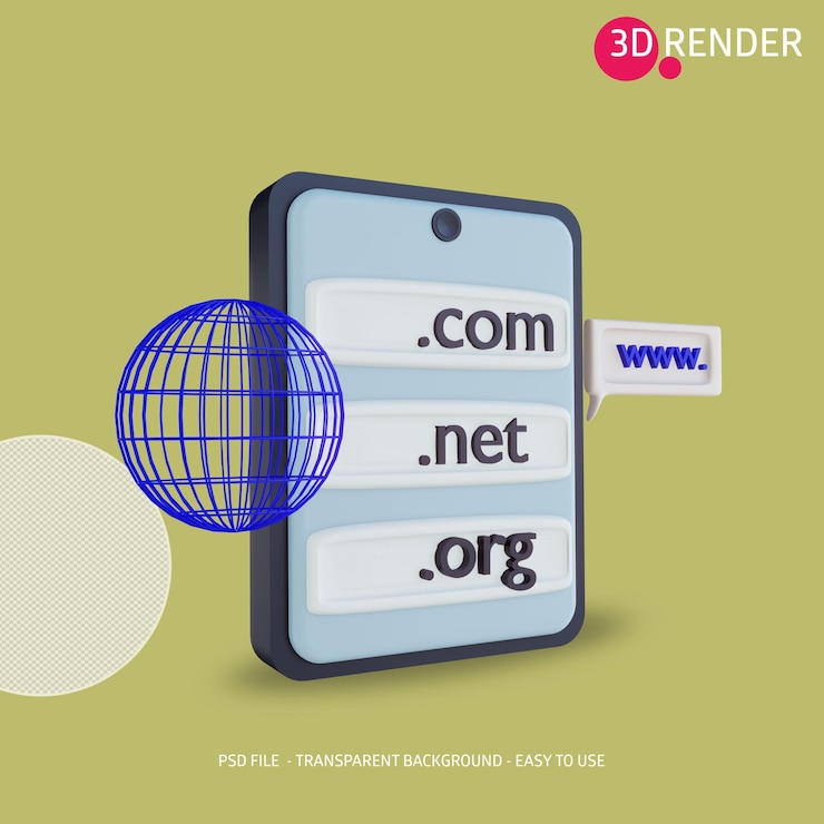PSD 3dアイコンドメインデー