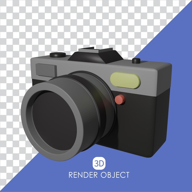 PSD 3d icon dslr camera side view illustration