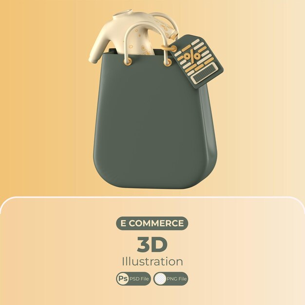 PSD 3d icon e-commerce illustratie website laptop mobiel