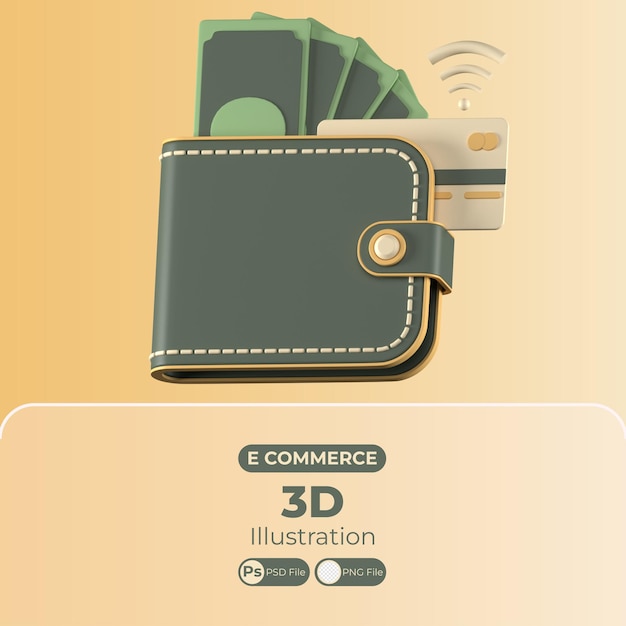 PSD 3d icon e commerce illustrazione sito web laptop mobile