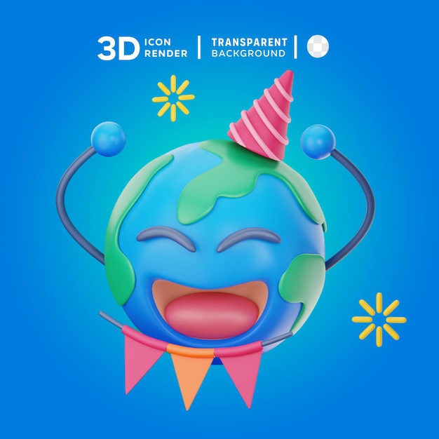 PSD iconica 3d della giornata della terra