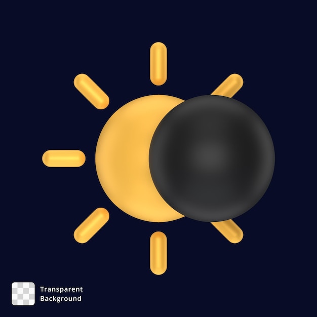 PSD 3d icon of an eclipse