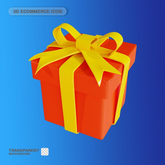 3d icon ecommerce gift box for website landing page banner marketing source presentation