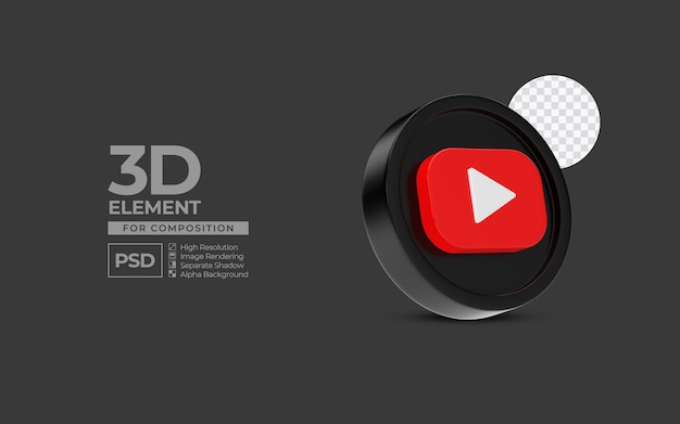 PSD 3d icon element social media for composition premium psd