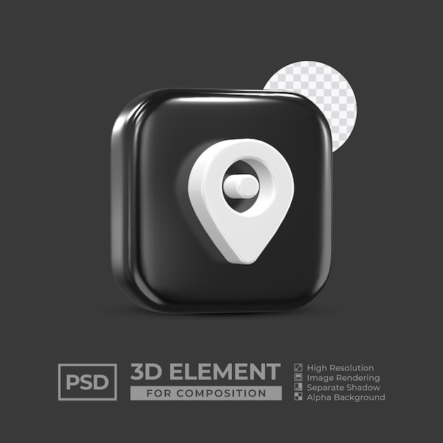 3d icon element social media for composition premium psd