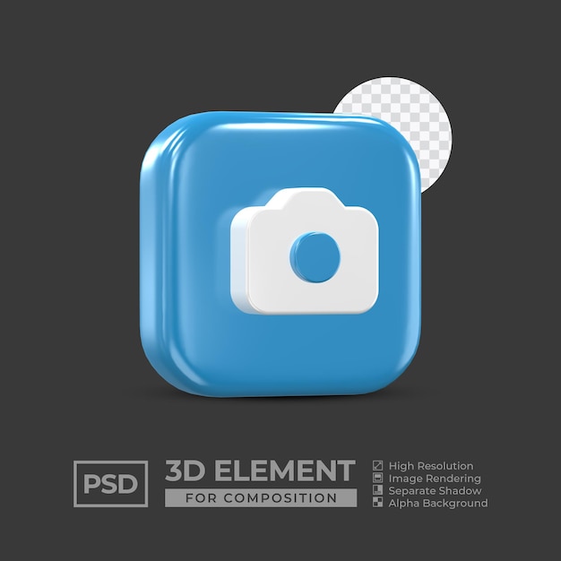 3d icona elemento social media per composizione premium psd