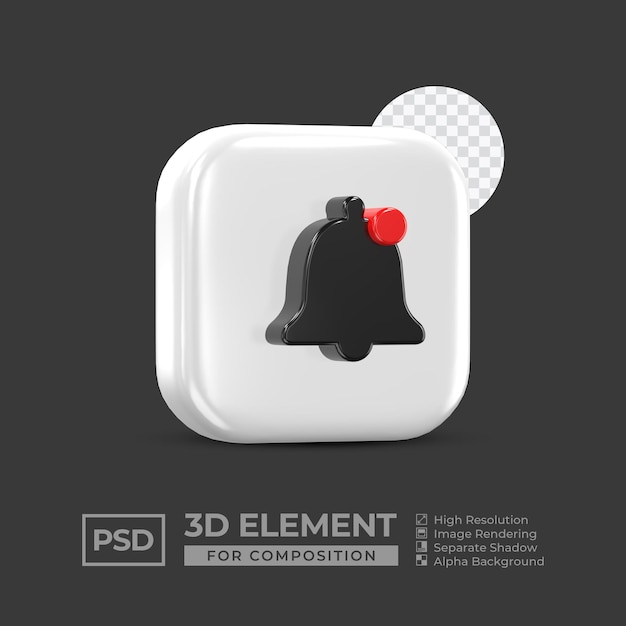 PSD 3d icon element social media for composition premium psd