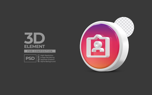 構成プレミアムpsdのための3dアイコン要素ソーシャルメディア