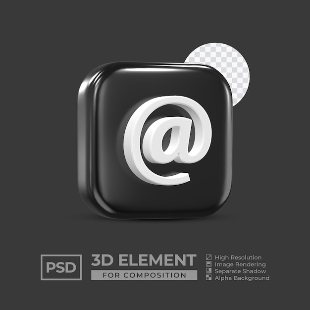 構成プレミアムpsdのための3dアイコン要素ソーシャルメディア