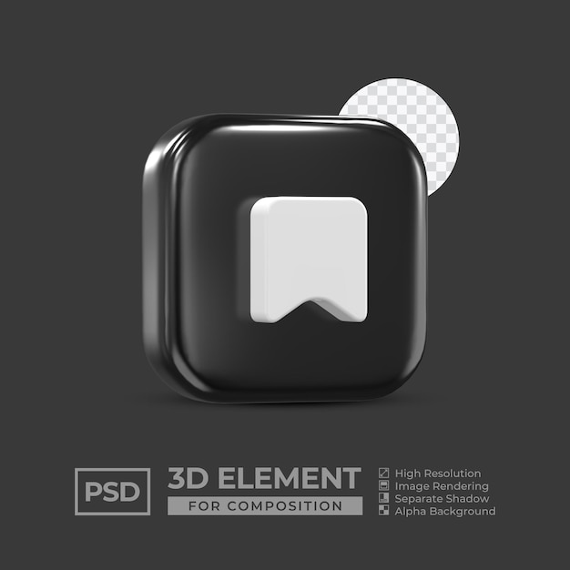 構成プレミアムpsdのための3dアイコン要素ソーシャルメディア