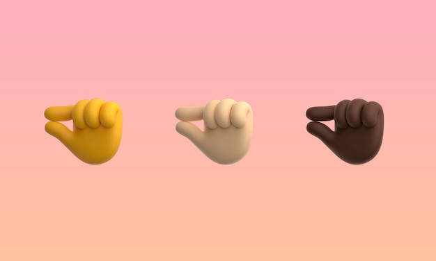 3D icon Emoji Gestures design illustration hand