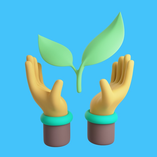 PSD 3d icon for environmental ecology