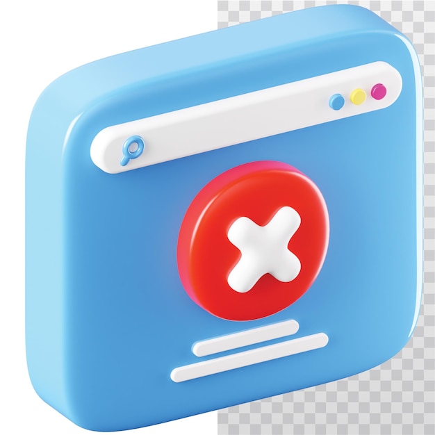 PSD 3d icon error illustration