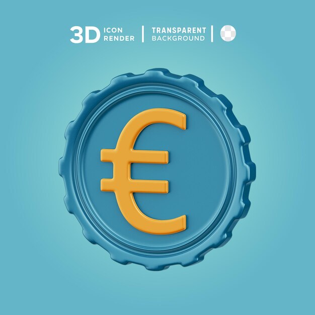 3d icon euro money sign illustration