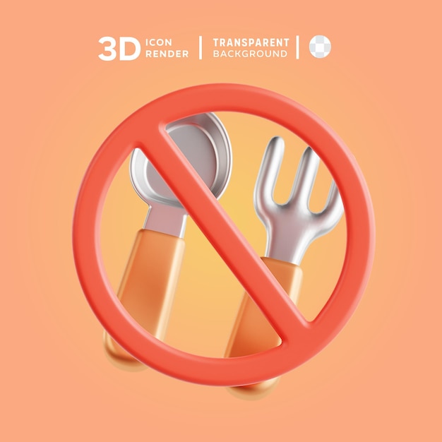 PSD 3d icon fasting illustration