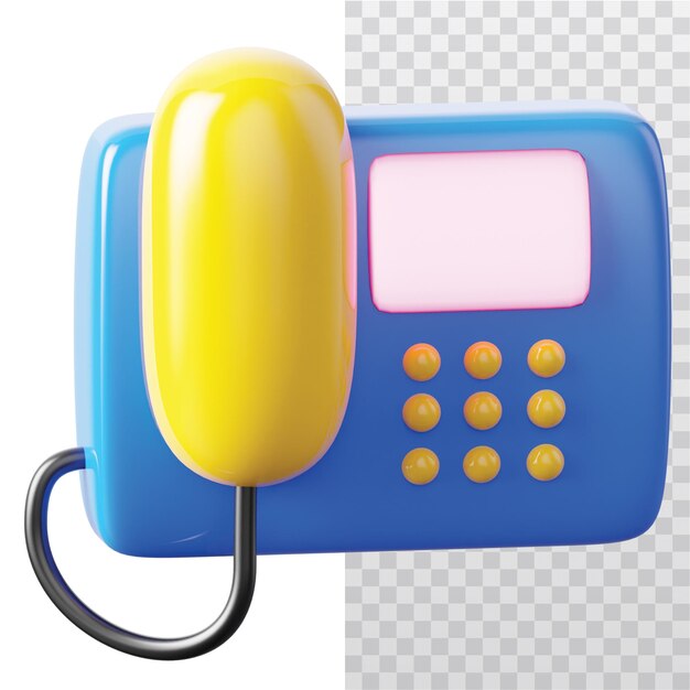 PSD 3d icon fax illustration