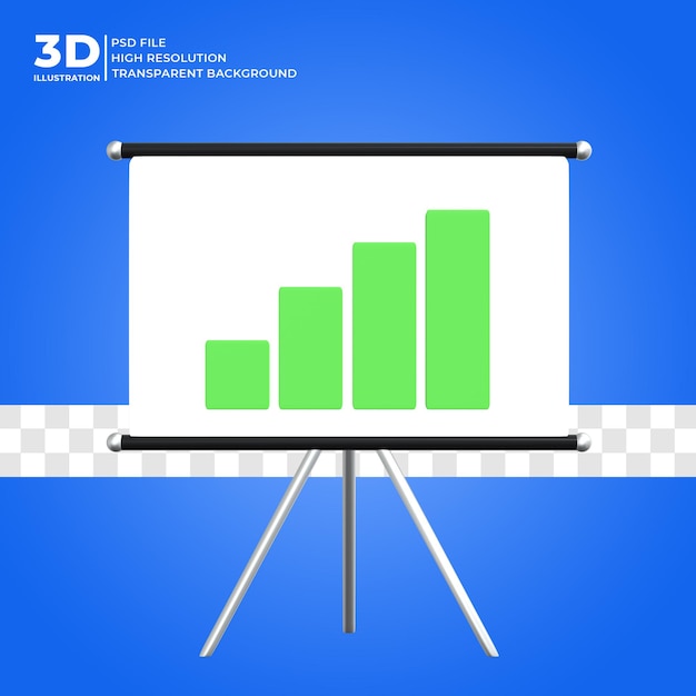 PSD 3d icon financial growth 3d rendering premium psd