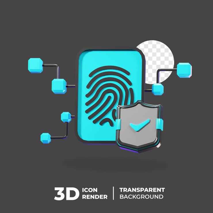 PSD 3d icon finger print security