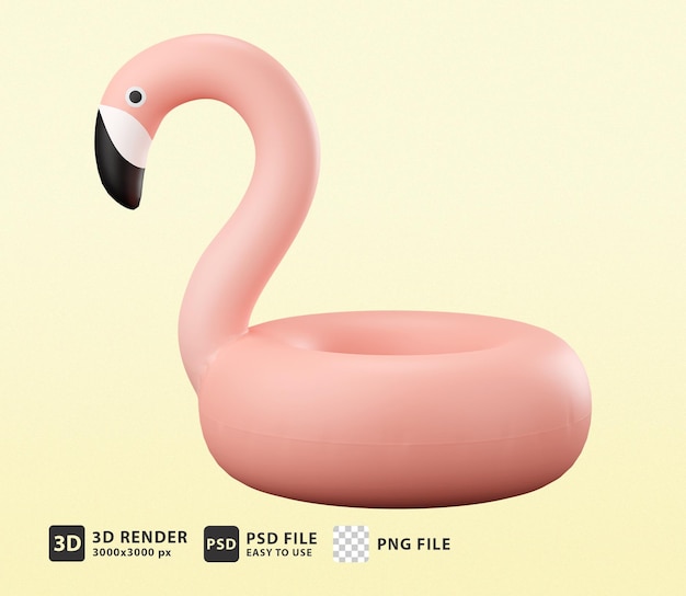 PSD 3d icon flamingo swimming ring