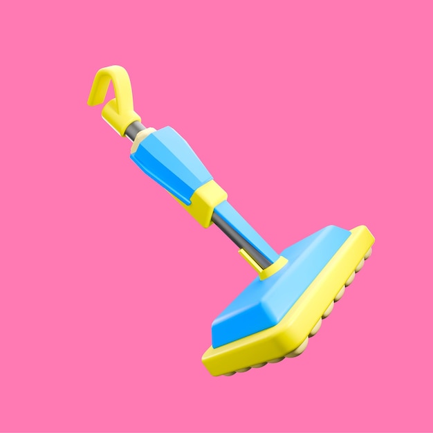 a 3d icon floor mop with a yellow and blue color