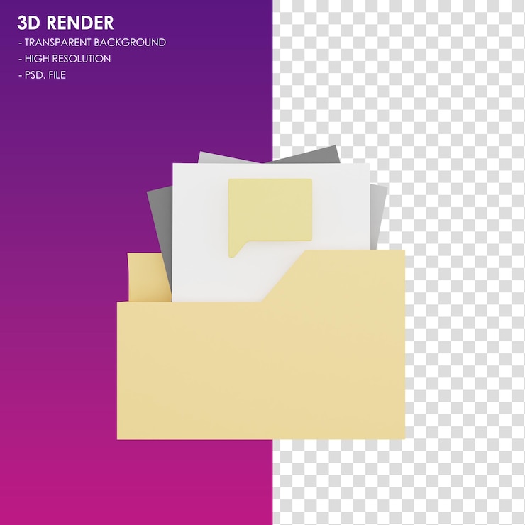 PSD 3d icon folder chat
