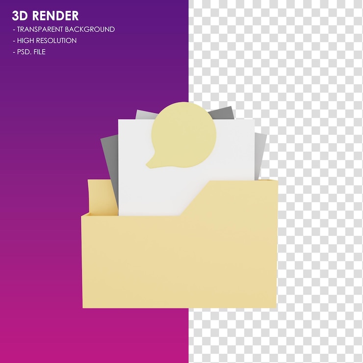 PSD 3d icon folder chat