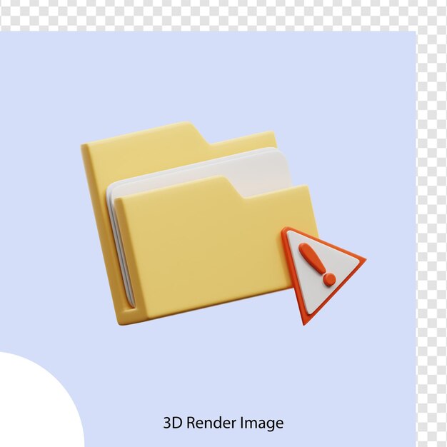 3d icon folder warning