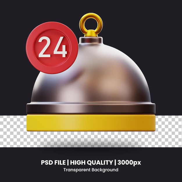 PSD 3d icon food 24 hours