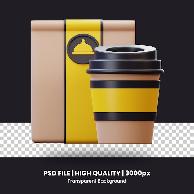 PSD 3d icon food take away 1