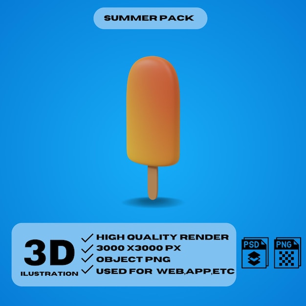 PSD 여름을 위한 3d 아이콘