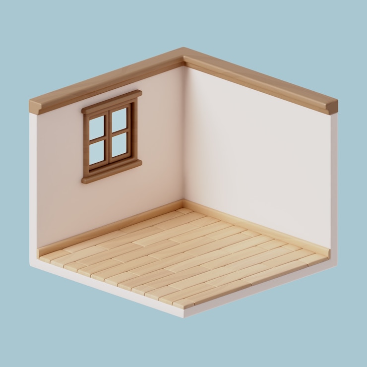 PSD 3d圖像家具與空的房間