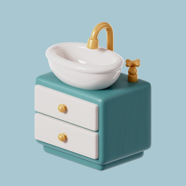 PSD 3d icon of furniture with sink