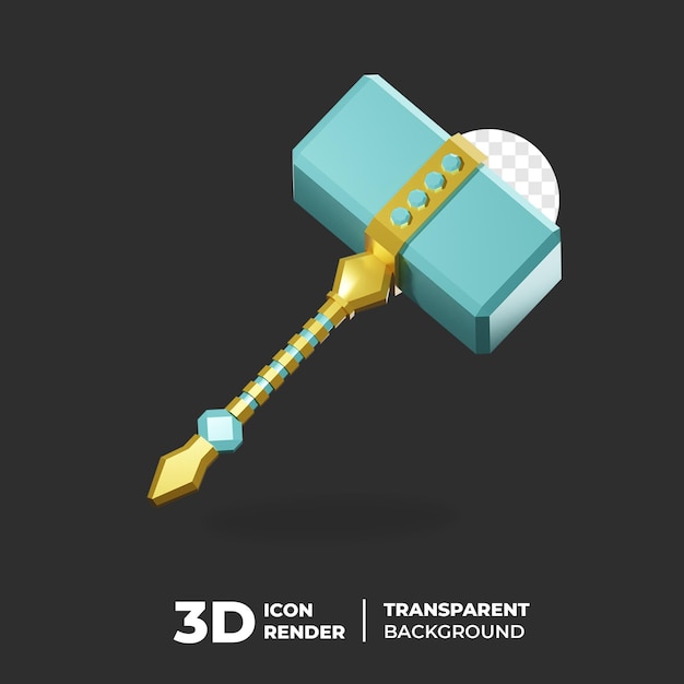 3d icon game hammer
