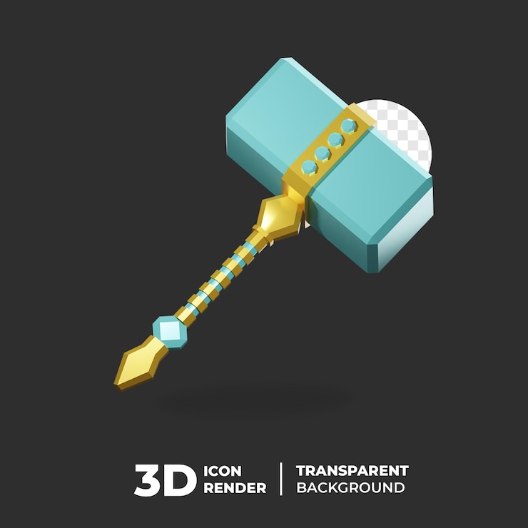 PSD 3d icon game hammer