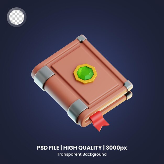 PSD 3d icon game wizard book