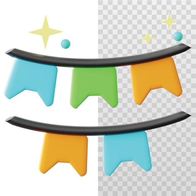 3D アイコン ガーランド イラスト