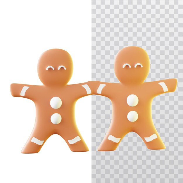 3d icon gingerbread man illustratie