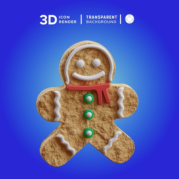 3d icon gingerbread winter ilustration