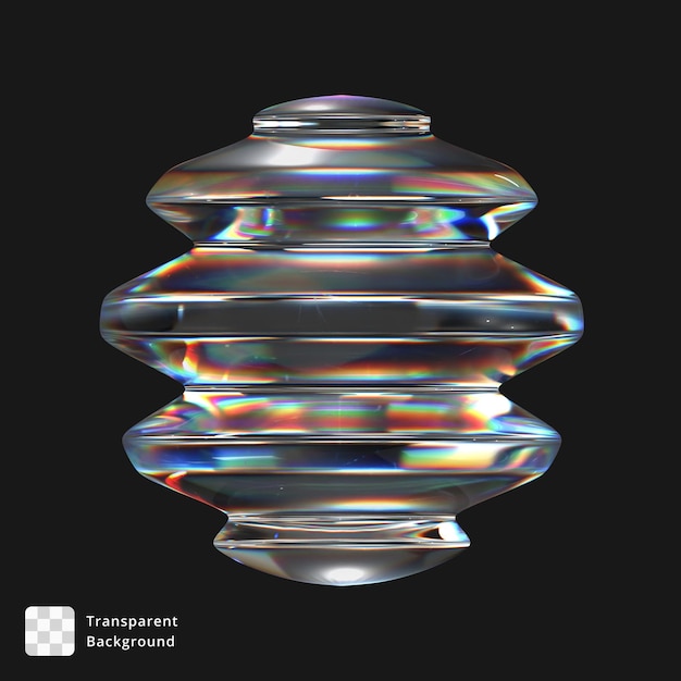 3d icon of a glass abstract object