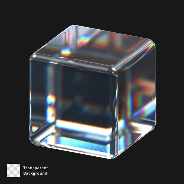 PSD 3d icon of a glass abstract object