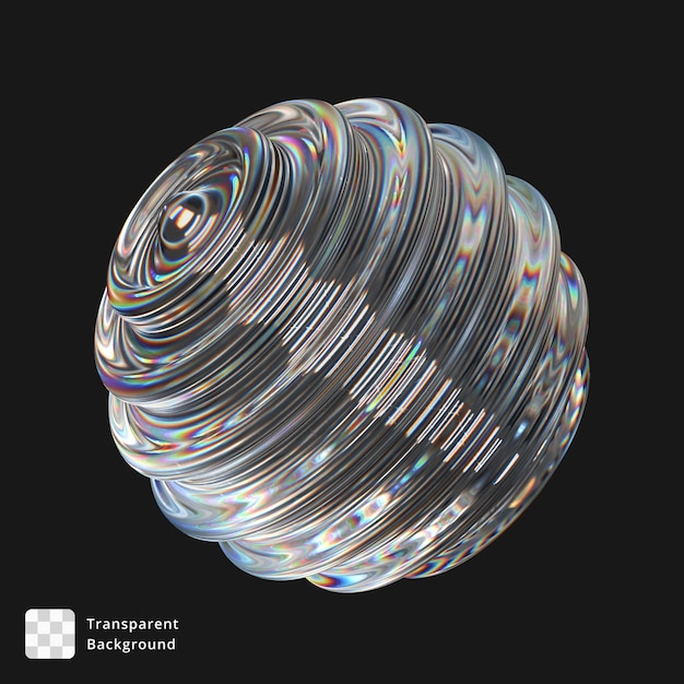 PSD 3d icon of a glass abstract object