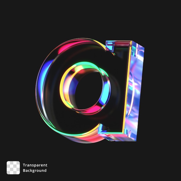 3d icon of a glass letter a