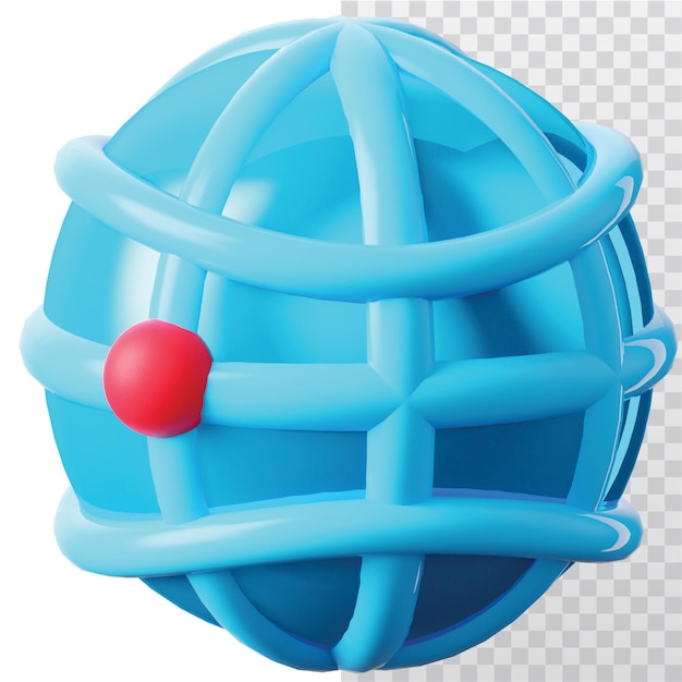 PSD illustrazione del globo iconico 3d